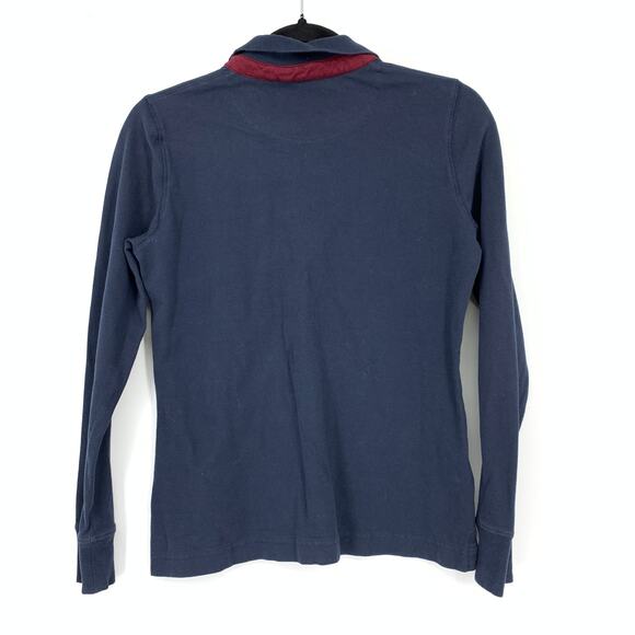 SLAM Long Sleeve Collared Polo Shirt Mens Size Small Navy Blue Cotton Blend - Picture 2 of 7